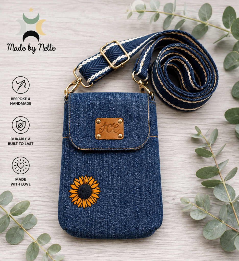 Narrow Crossbody Bag - Made from Jeans