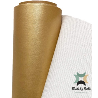 Gold faux leather with a smooth finish, ideal for adding a standout metallic colour to your bag designs.