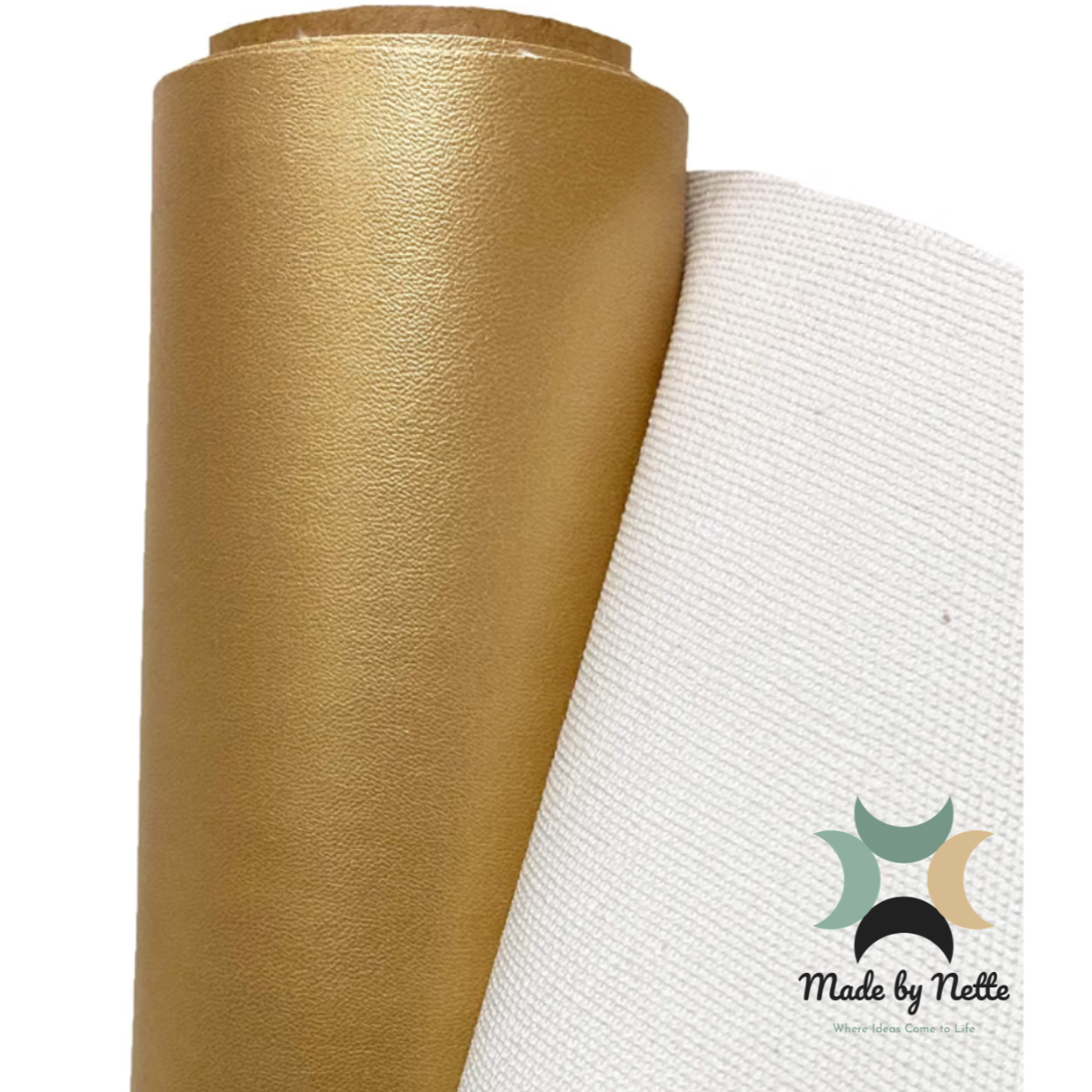 Gold faux leather with a smooth finish, ideal for adding a standout metallic colour to your bag designs.