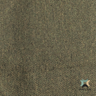 A textured Orkney Tweed Style fabric in deep forest-green and earthy mixed tones.